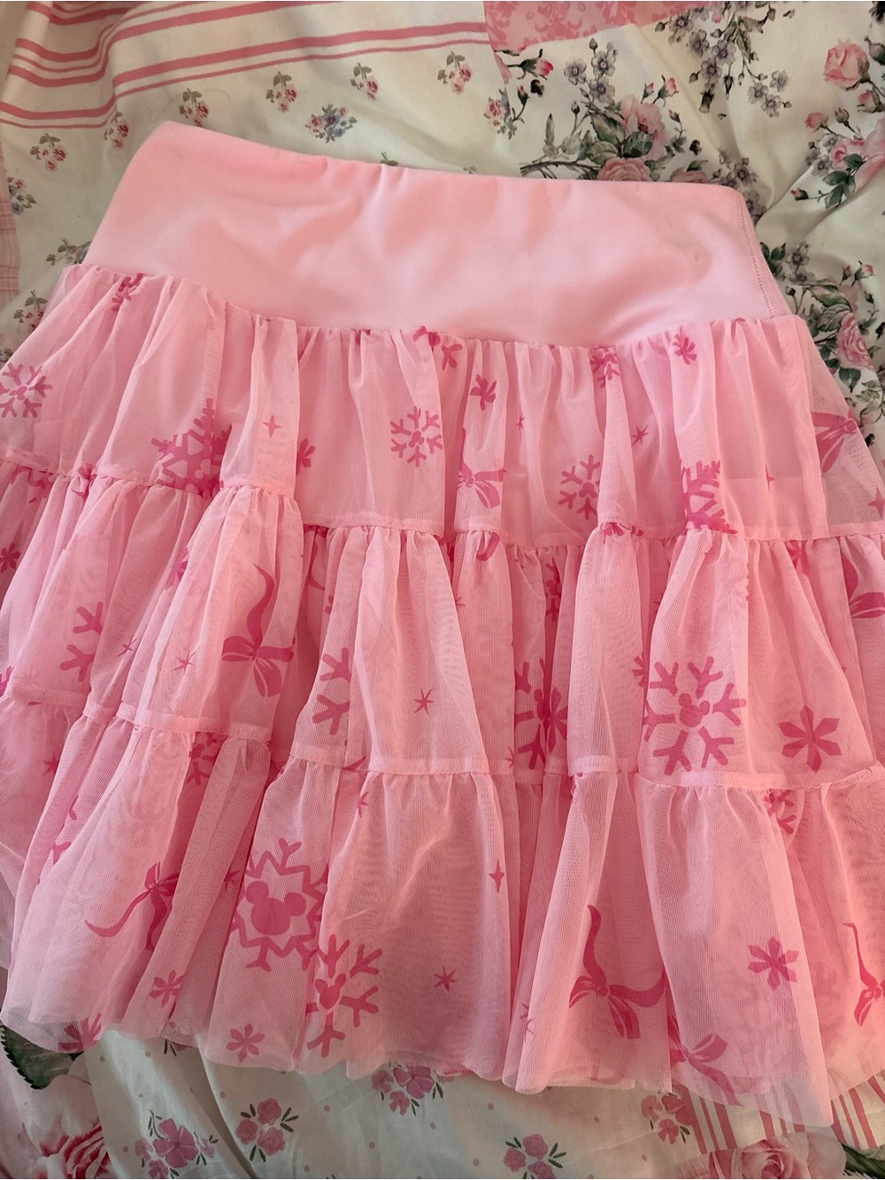 Disney Light Pink Tiered Tulle Skirt with Castle Logo - Picture 4 of 4